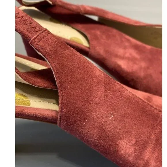 Boden Lena EY 38 Burgundy Suede Pointed Toe Slingback Heels - Picture 8 of 8